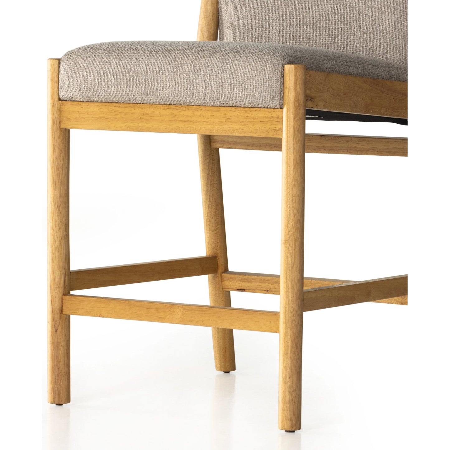 009 SI-1977378 | Additional Silo | Hito Counter Stool by Four Hands in gibson taupe, smoked natural parawood. Made from 97% polyester, 3% acrylic, solid parawood, stainless steel in a modern style.