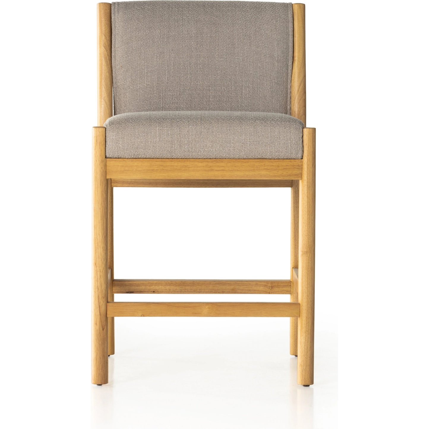 003 SI-1977378 | Additional Silo | Hito Counter Stool by Four Hands in gibson taupe, smoked natural parawood. Made from 97% polyester, 3% acrylic, solid parawood, stainless steel in a modern style.