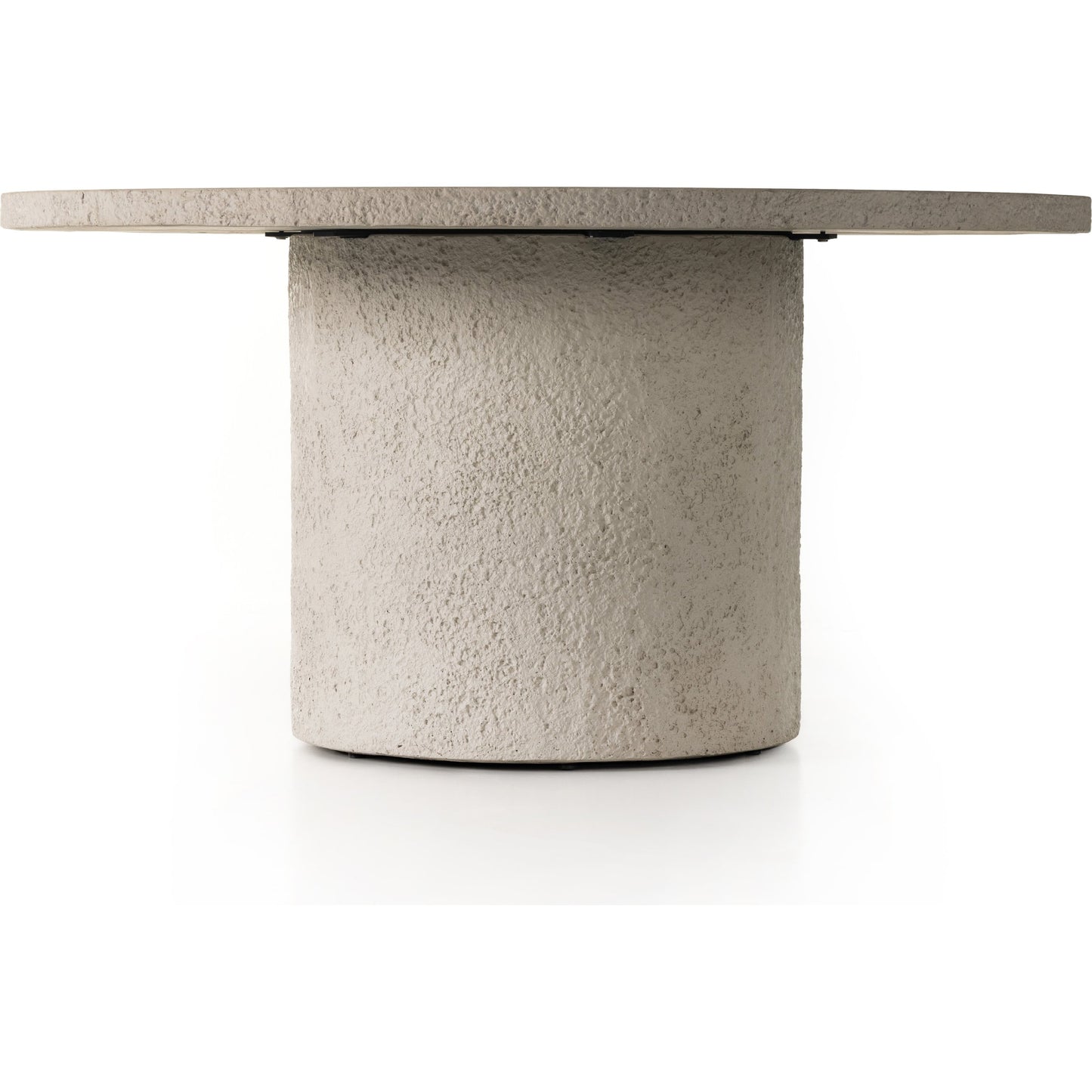 002 SI-1902161 | Additional Silo | Otero Round Outdoor Dining Table by Four Hands in blanc white, matte white. Made from concrete in a transitional style.