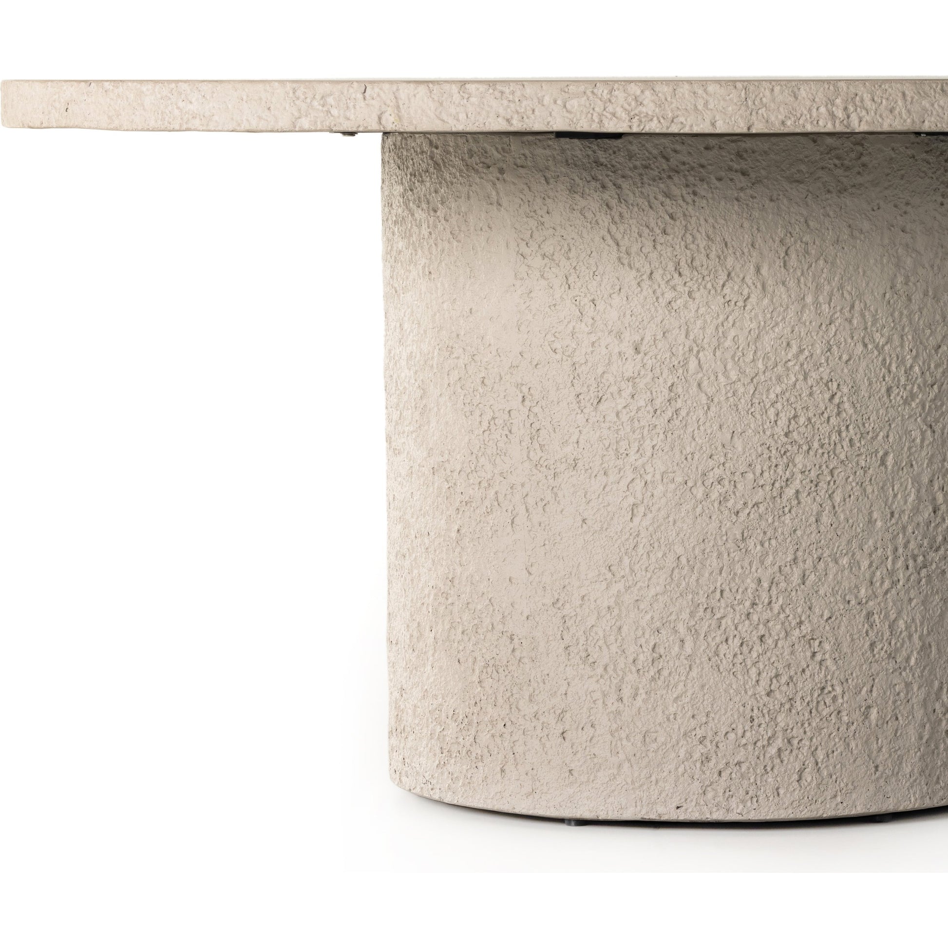 Otero Round Outdoor Dining Table by Four Hands in blanc white, matte white. Made from concrete in a transitional style.