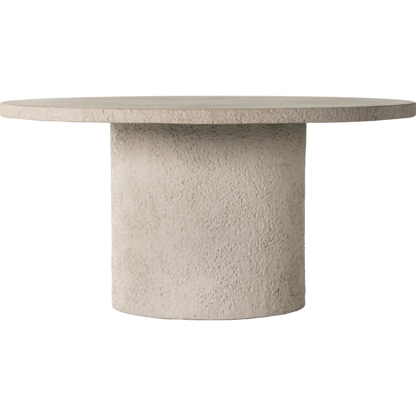 001 SI-1902161 | Additional Silo | Otero Round Outdoor Dining Table by Four Hands in blanc white, matte white. Made from concrete in a transitional style.