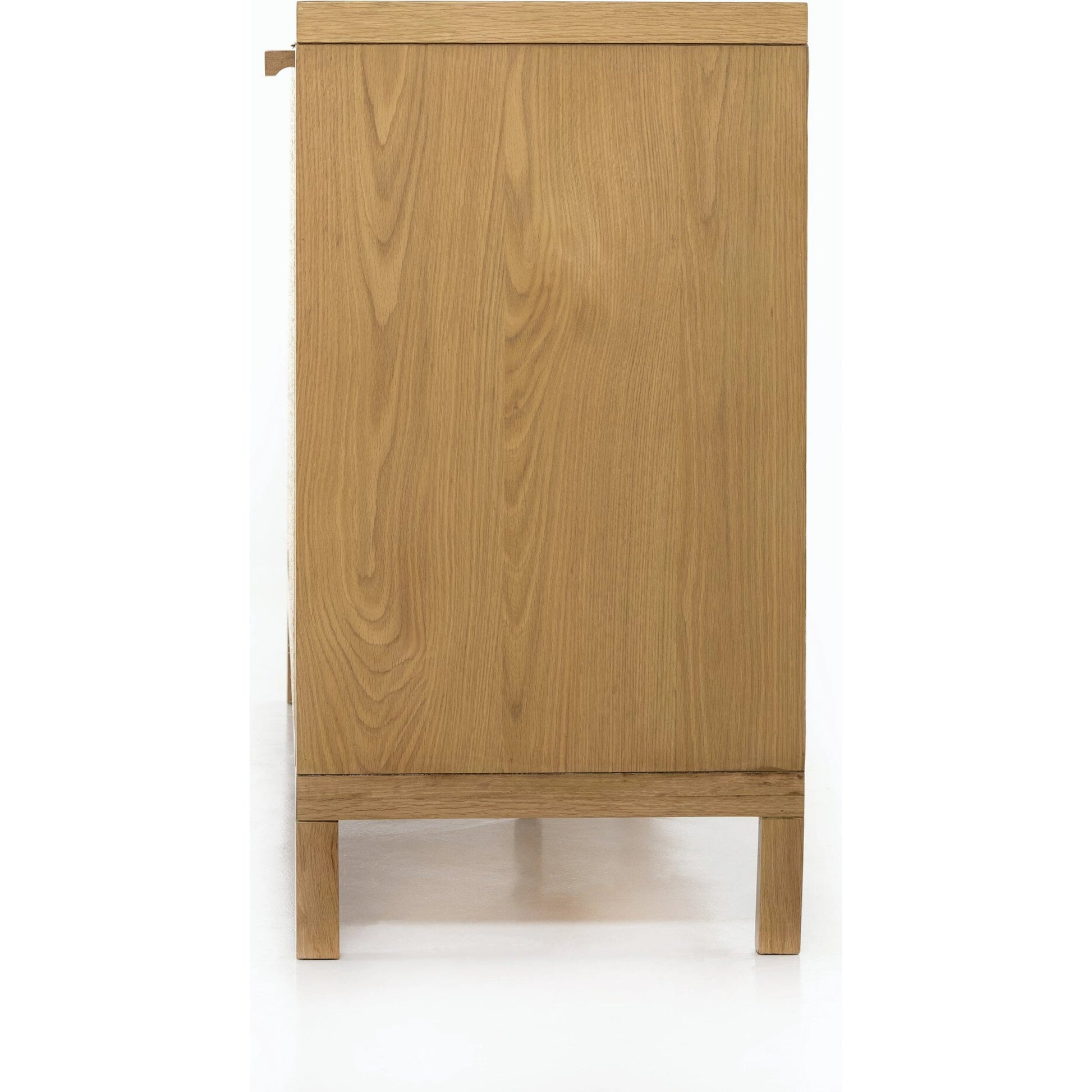Allegra Sideboard by Four Hands in honey oak, honey oak veneer, light natural cane and honey oak. Made from solid oak, oak veneer in a modern style.