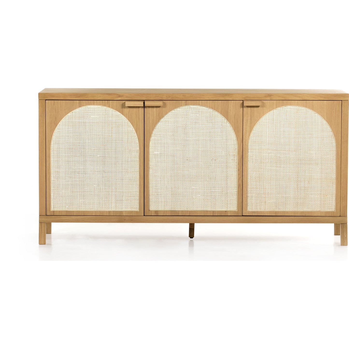 002 SI-1798891 | Additional Silo | Allegra Sideboard by Four Hands in honey oak, honey oak veneer, light natural cane and honey oak. Made from solid oak, oak veneer in a modern style.
