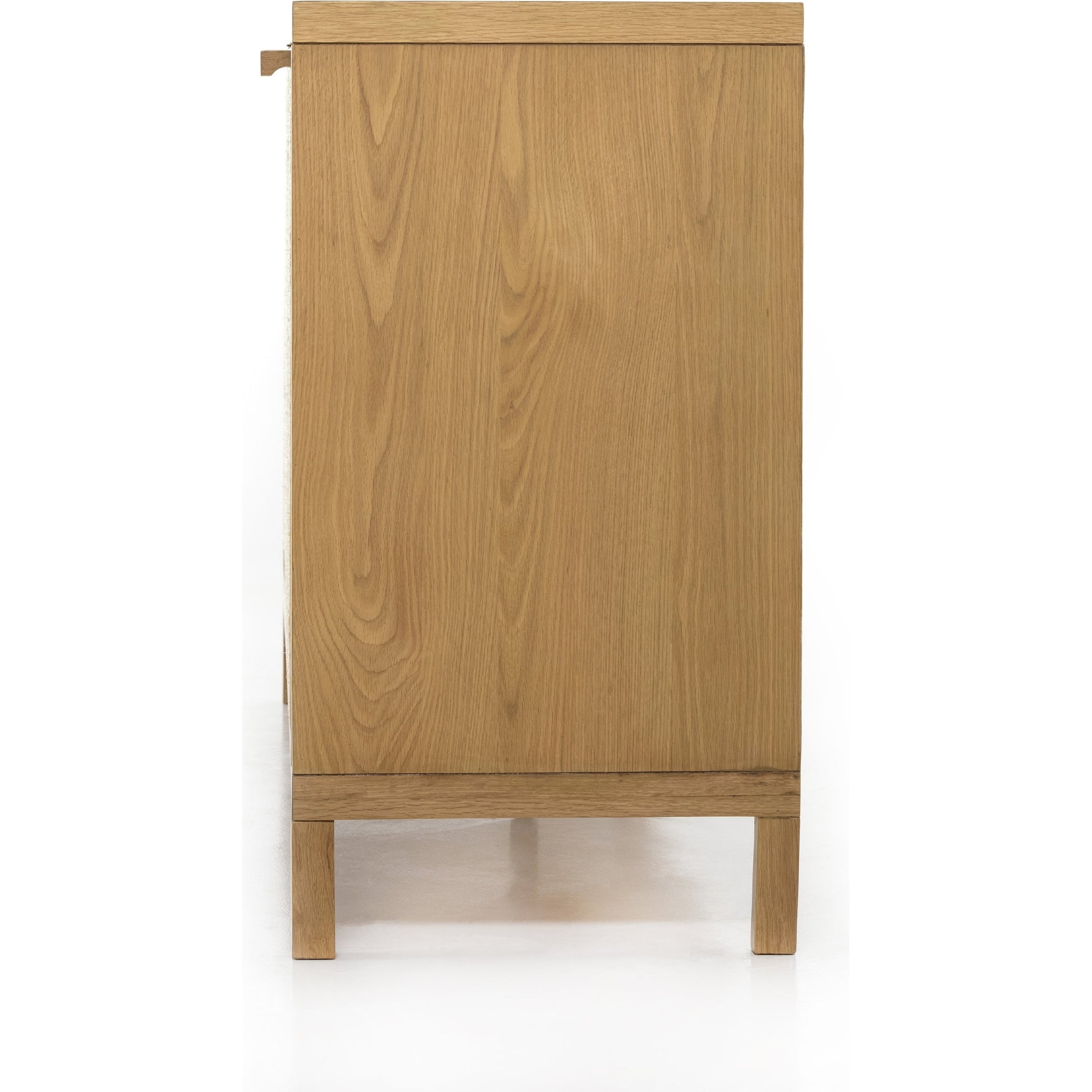 Allegra Sideboard by Four Hands in honey oak, honey oak veneer, light natural cane and honey oak. Made from solid oak, oak veneer in a modern style.