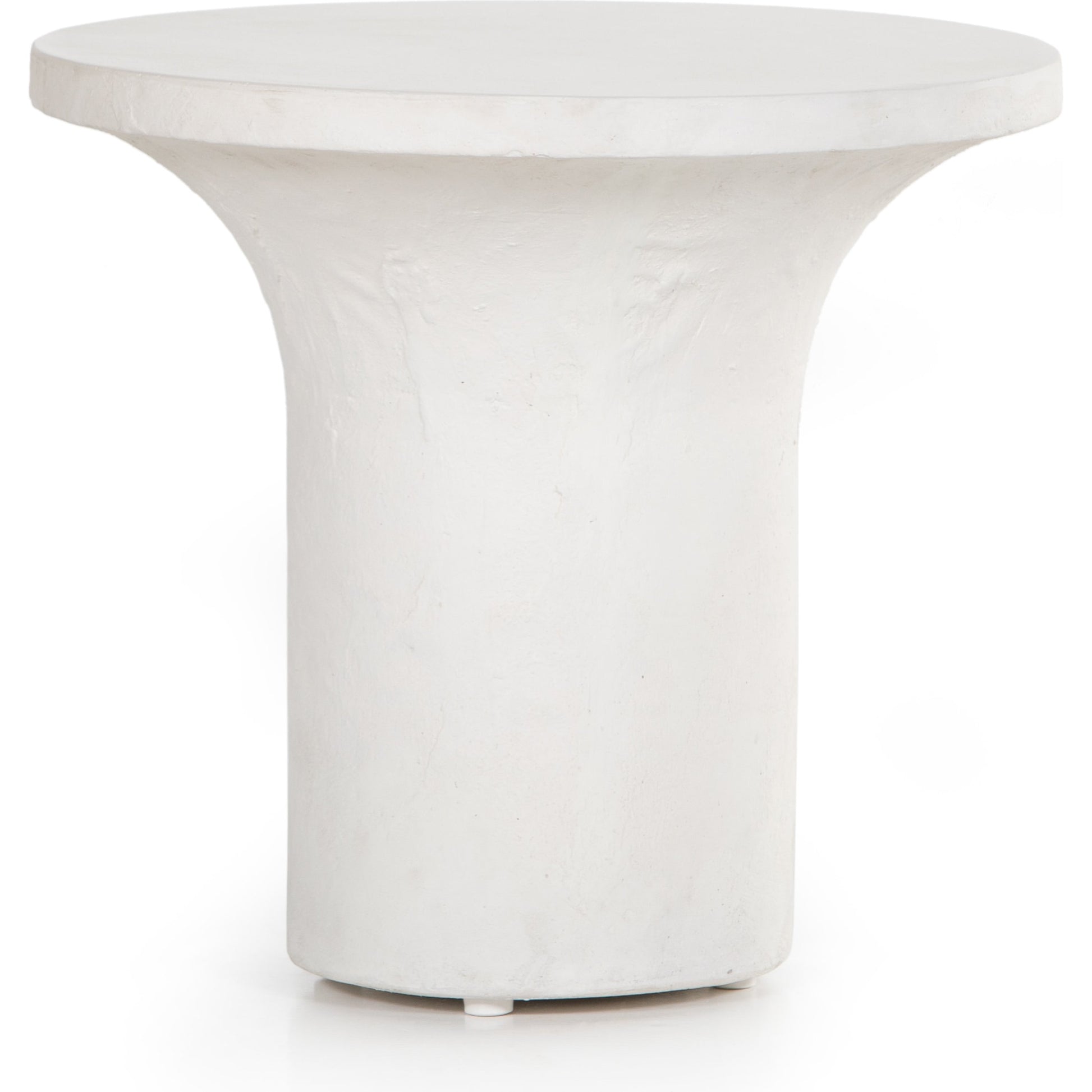 Parra Low End Table by Four Hands in plaster molded concrete, white concrete and white. Made from concrete in a modern style.