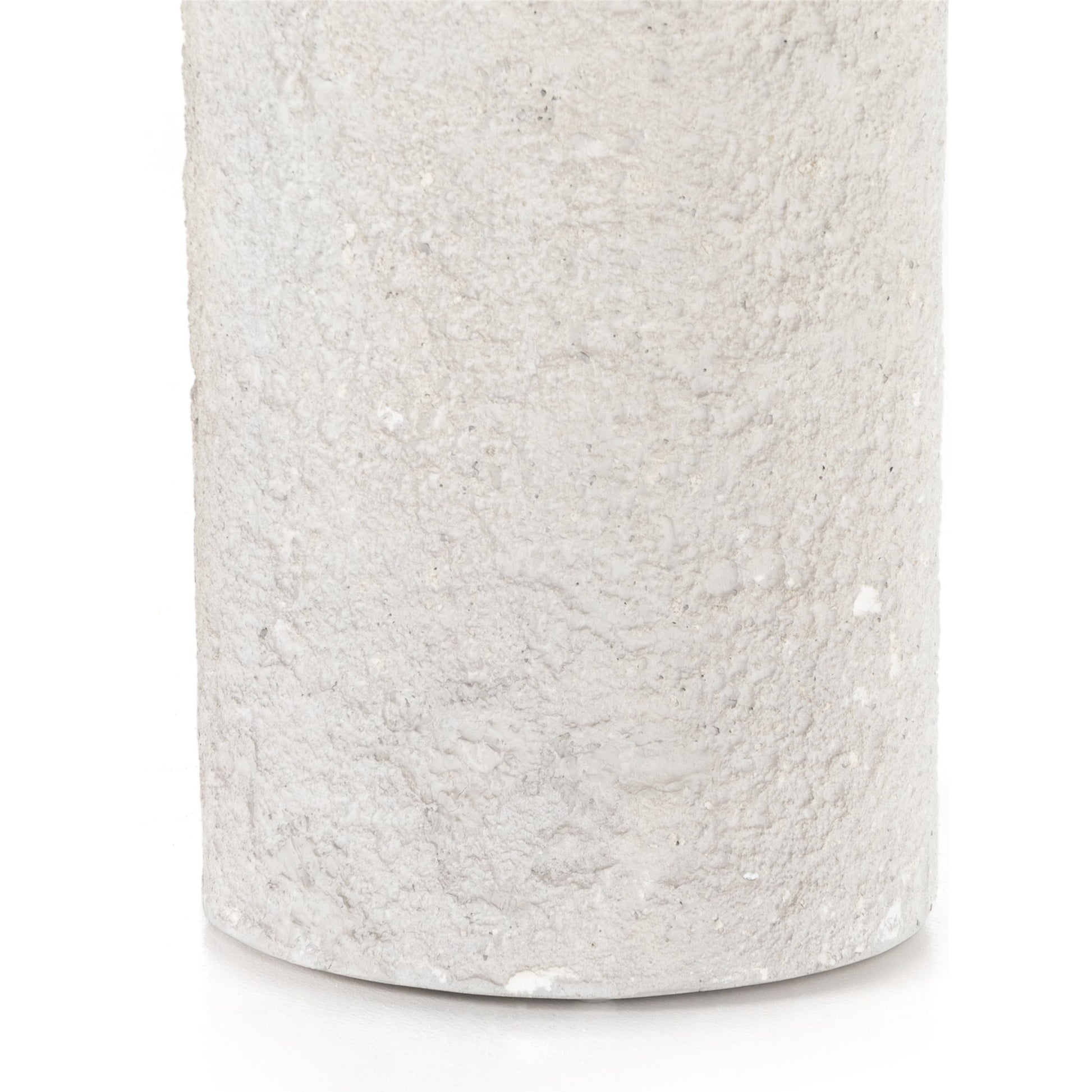 Otero Outdoor Round End Table by Four Hands in blanc white, matte white. Made from concrete in a modern style.