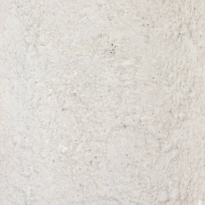 Otero Outdoor Round End Table by Four Hands in blanc white, matte white. Made from concrete in a modern style.