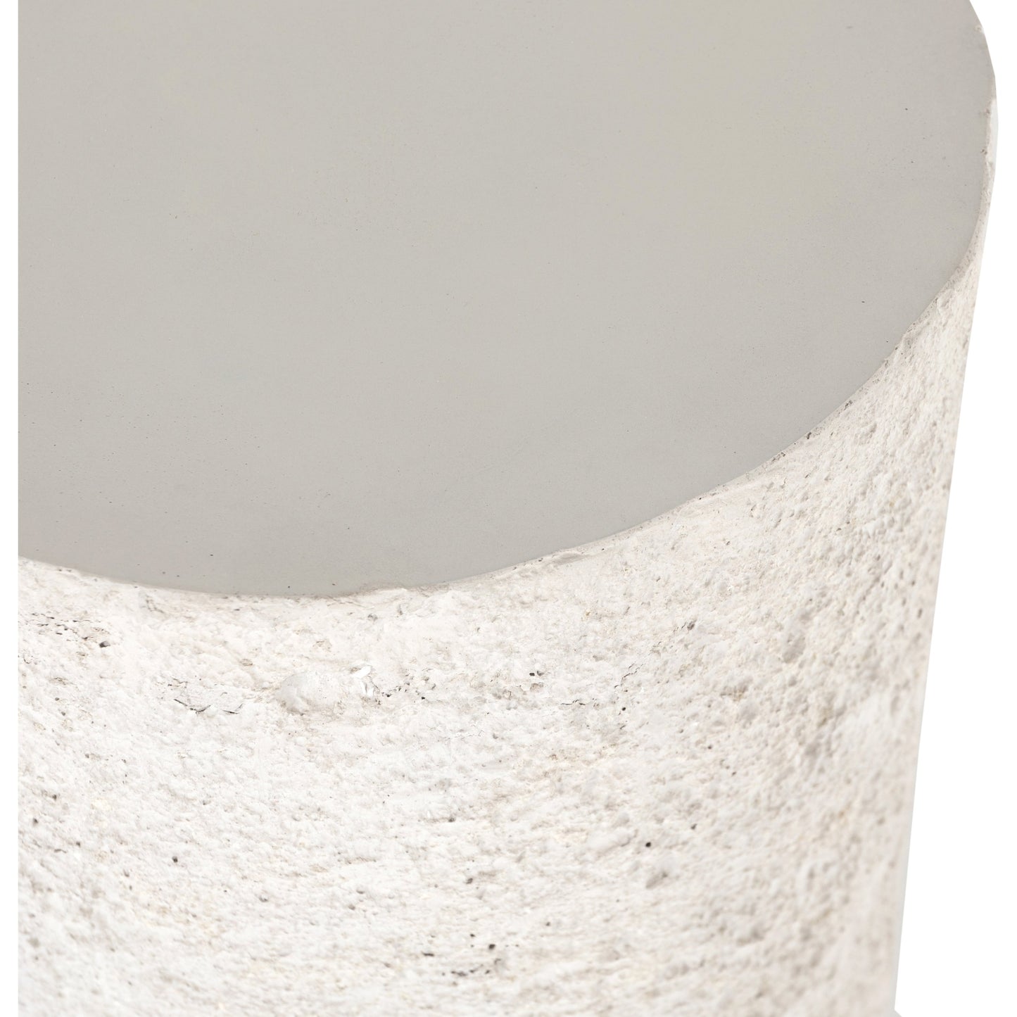 004 SI-1716335 | Additional Silo | Otero Outdoor Round End Table by Four Hands in blanc white, matte white. Made from concrete in a modern style.