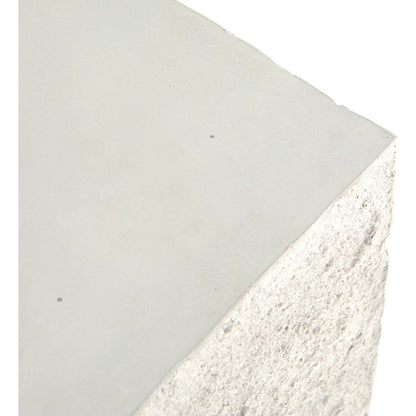 Otero Outdoor Square End Table by Four Hands in blanc white, matte white. Made from concrete in a modern style.