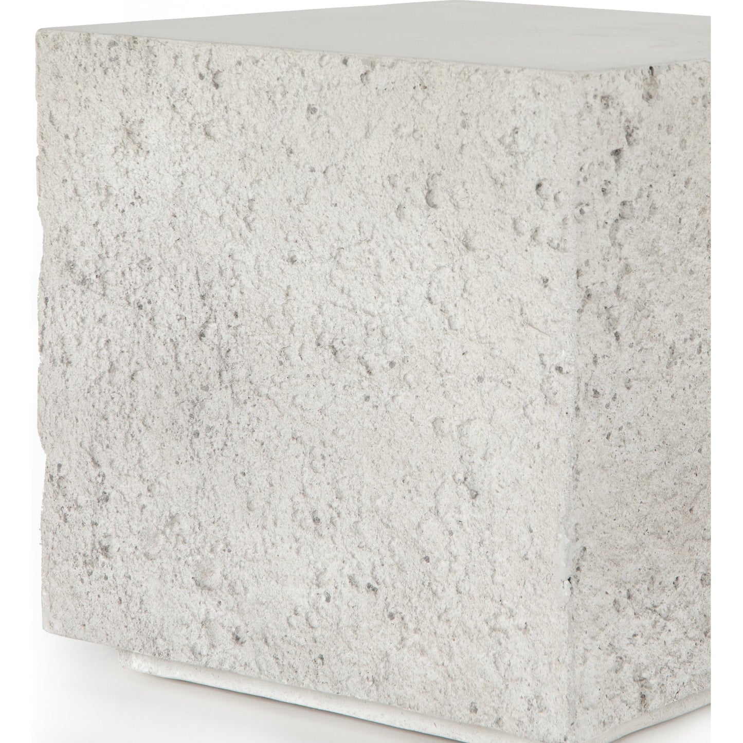 008 SI-1716337 | Additional Silo | Otero Outdoor Square End Table by Four Hands in blanc white, matte white. Made from concrete in a modern style.