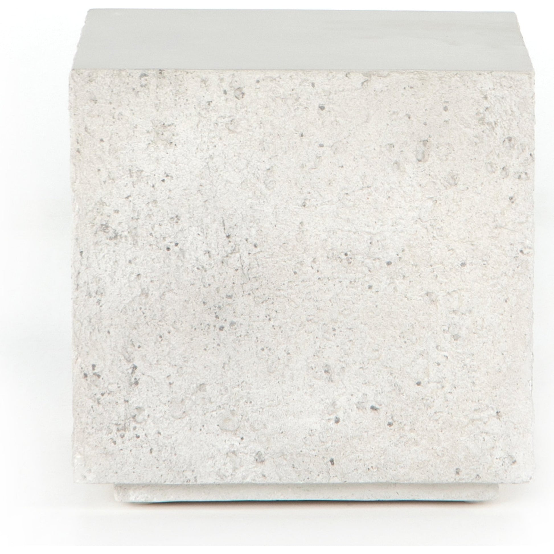 Otero Outdoor Square End Table by Four Hands in blanc white, matte white. Made from concrete in a modern style.