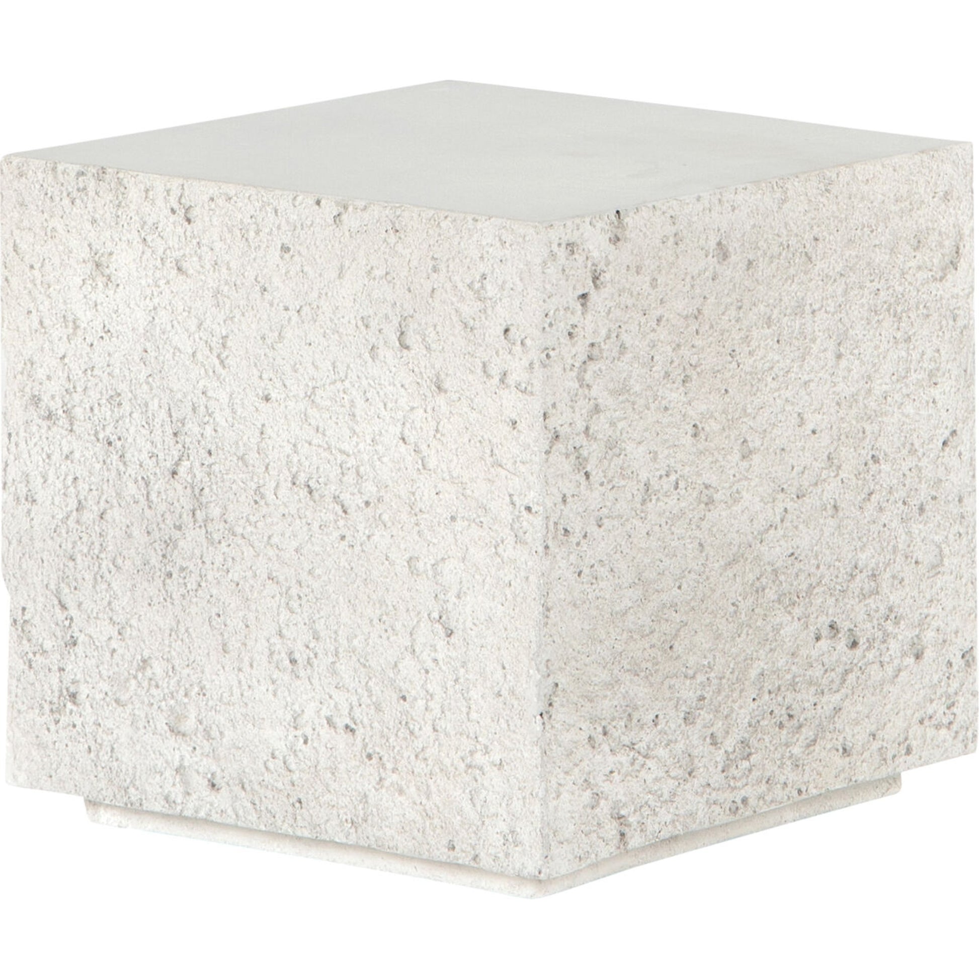 Otero Outdoor Square End Table by Four Hands in blanc white, matte white. Made from concrete in a modern style.