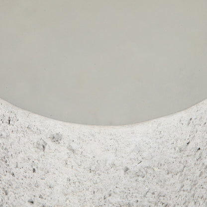 Otero Outdoor Tapered End Table by Four Hands in blanc white, matte white. Made from concrete in a modern style.