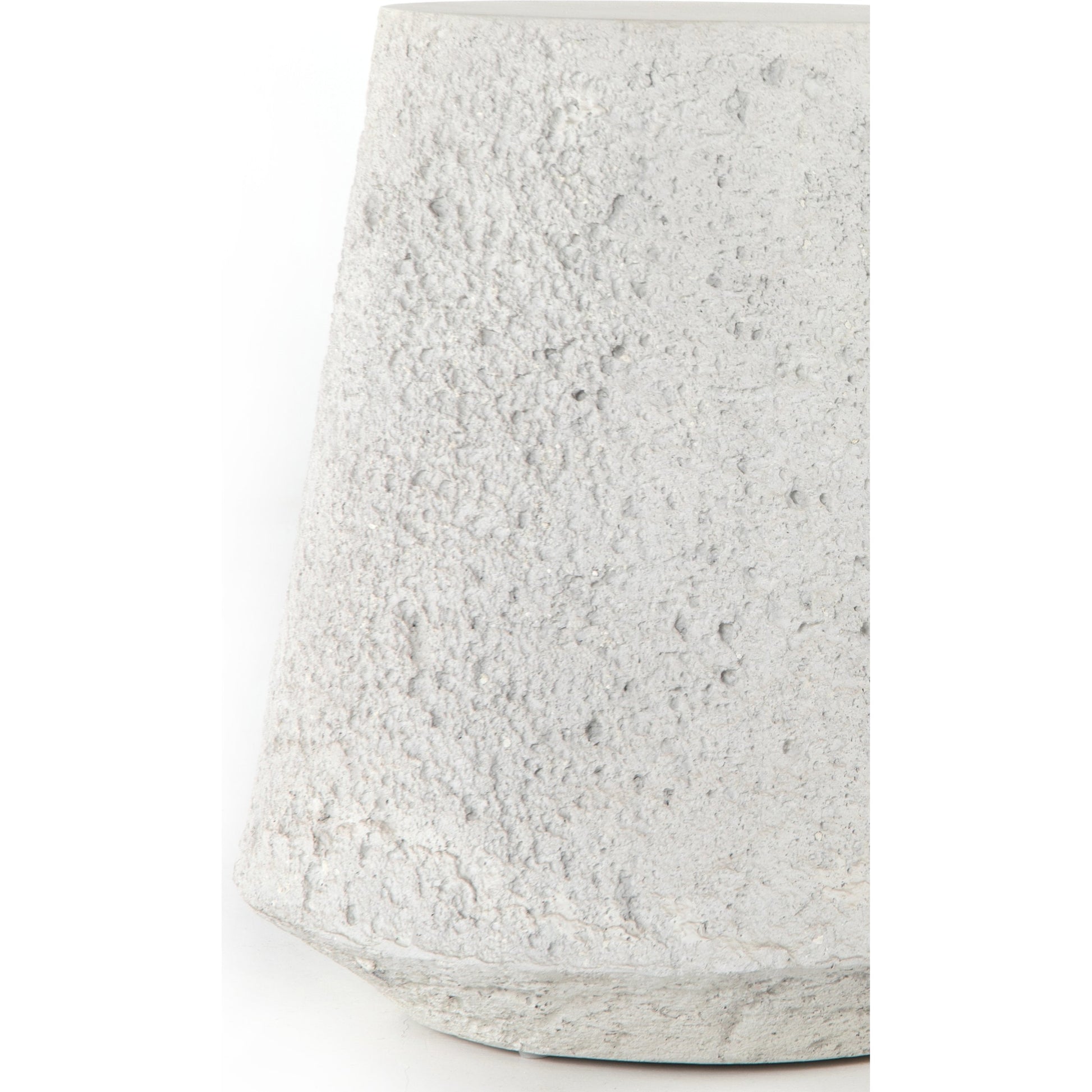 Otero Outdoor Tapered End Table by Four Hands in blanc white, matte white. Made from concrete in a modern style.