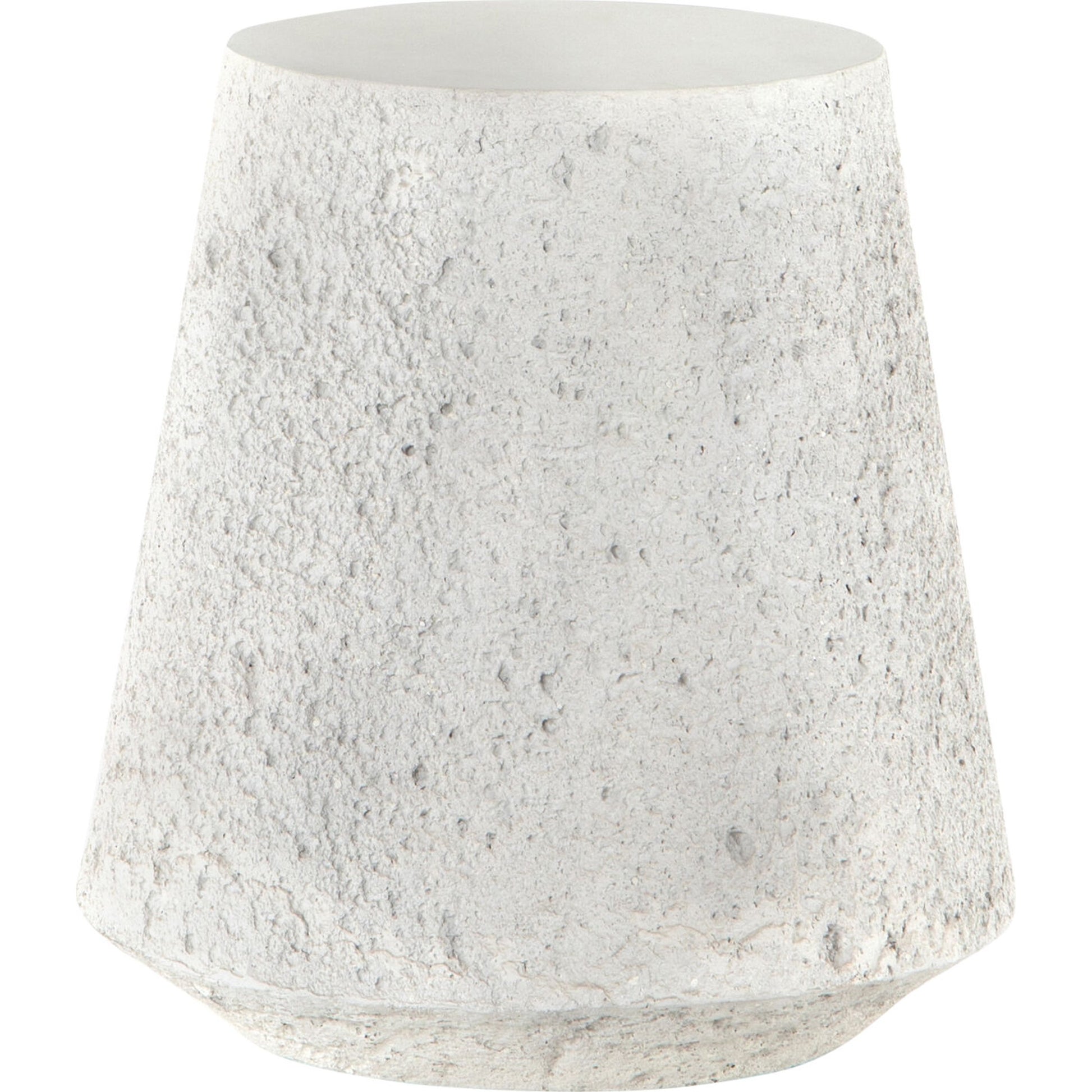 Otero Outdoor Tapered End Table by Four Hands in blanc white, matte white. Made from concrete in a modern style.