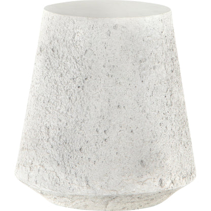 Otero Outdoor Tapered End Table by Four Hands in blanc white, matte white. Made from concrete in a modern style.