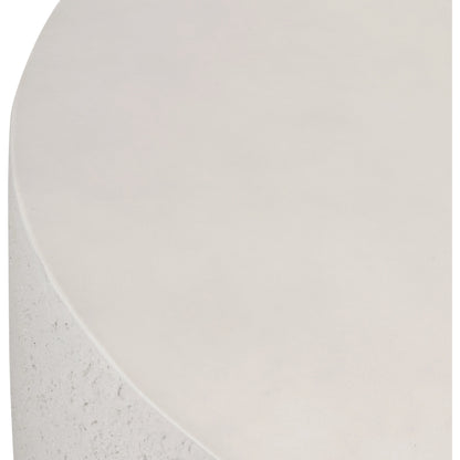 Otero Outdoor Round Coffee Table by Four Hands in blanc white, matte white. Made from concrete in a modern style.