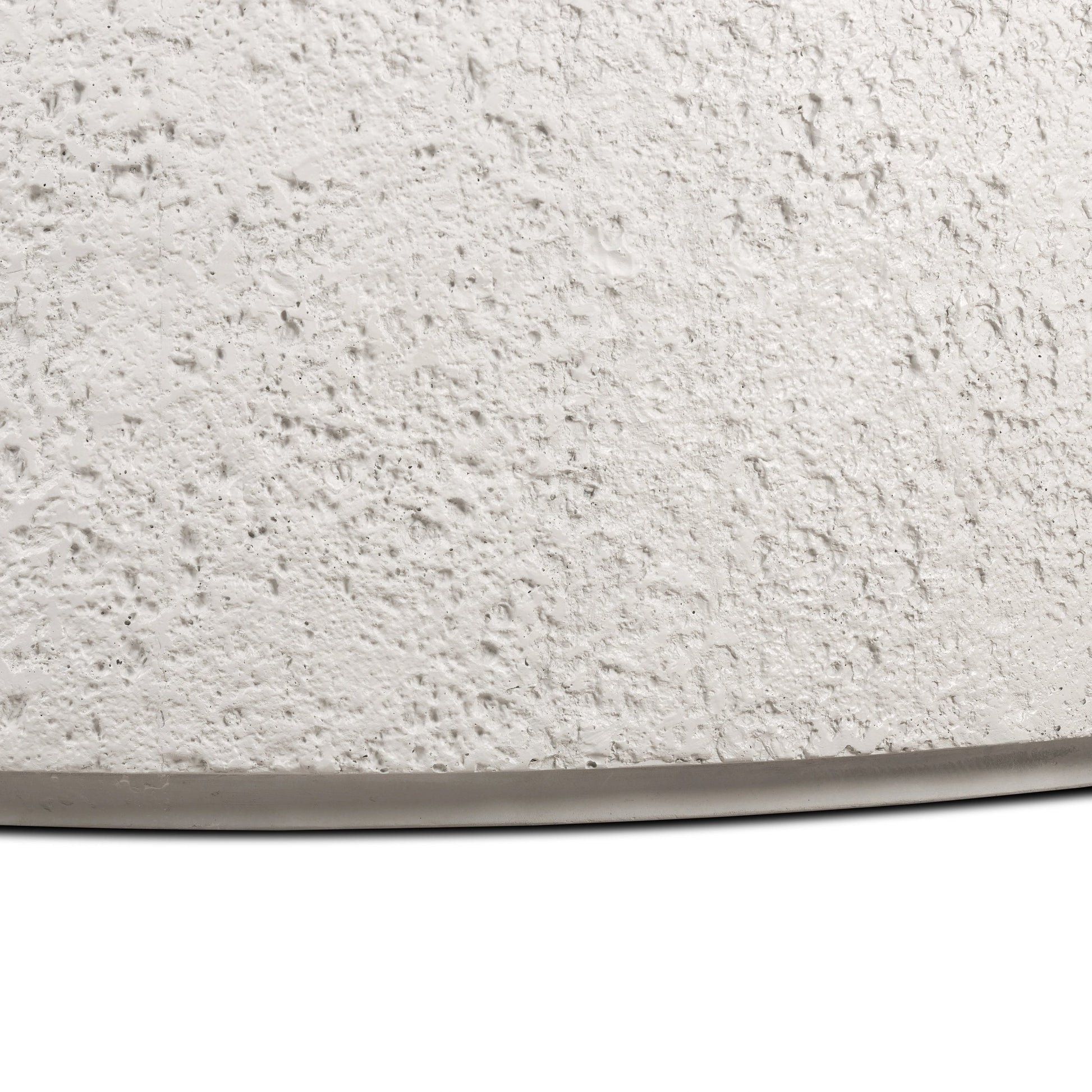 Otero Outdoor Round Coffee Table by Four Hands in blanc white, matte white. Made from concrete in a modern style.