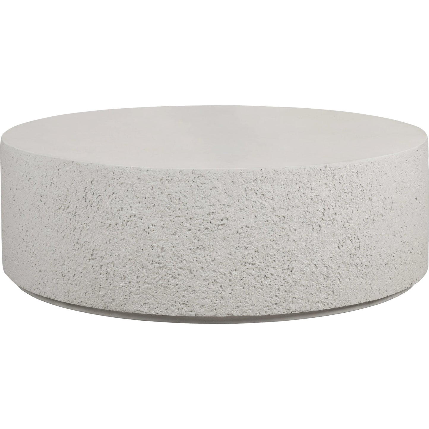001 SI-2074554 | Additional Silo | Otero Outdoor Round Coffee Table by Four Hands in blanc white, matte white. Made from concrete in a modern style.