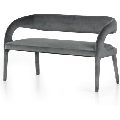 Hawkins Dining Bench by Four Hands in sonoma butterscotch. Made from top grain leather, poplar plywood, 100% polyester in a modern style.