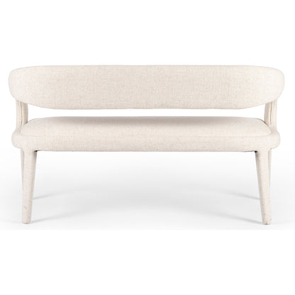 Hawkins Dining Bench by Four Hands in sonoma butterscotch. Made from top grain leather, poplar plywood, 100% polyester in a modern style.