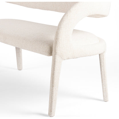 Hawkins Dining Bench by Four Hands in sonoma butterscotch. Made from top grain leather, poplar plywood, 100% polyester in a modern style.