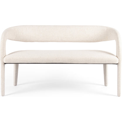 Hawkins Dining Bench by Four Hands in sonoma butterscotch. Made from top grain leather, poplar plywood, 100% polyester in a modern style.