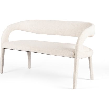 Hawkins Dining Bench by Four Hands in sonoma butterscotch. Made from top grain leather, poplar plywood, 100% polyester in a modern style.
