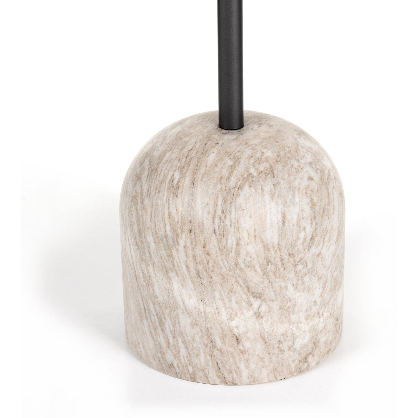 012 SI-1799131 | Closeup | Faye Bar Table by Four Hands in antique white and dark gunmetal, dark natural oak. Made from solid oak, solid marble, iron in a modern style.