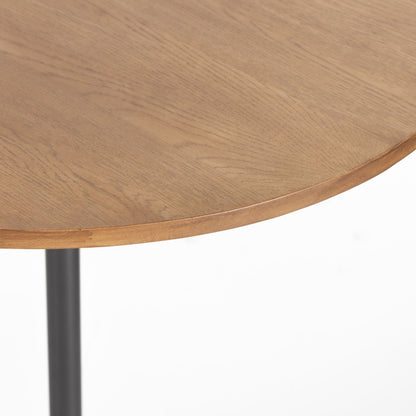 Faye Bar Table by Four Hands in antique white and dark gunmetal, dark natural oak. Made from solid oak, solid marble, iron in a modern style.