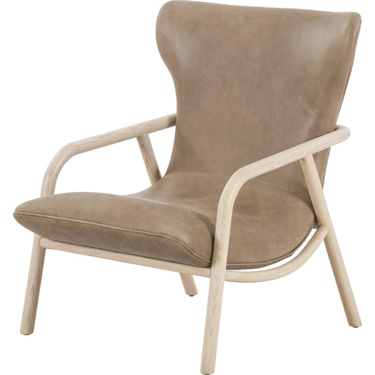 Vance Chair by Four Hands in palermo drift, natural whitewash ash. Made from top grain leather, solid ash, 100% polyester in a modern style.