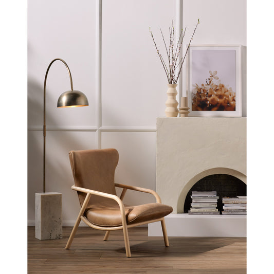 Vance Chair by Four Hands in palermo drift, natural whitewash ash. Made from top grain leather, solid ash, 100% polyester in a modern style.
