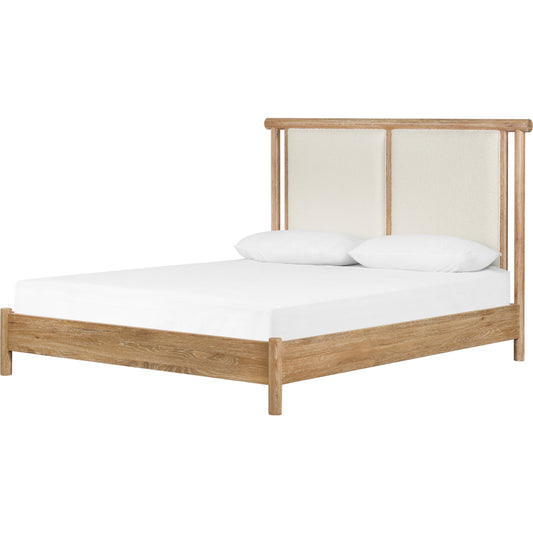 Montana Bed by Four Hands in altro snow, whitewashed oak. Made from 95% polyester, 5% acrylic, solid oak in a cottage & farmhouse style.