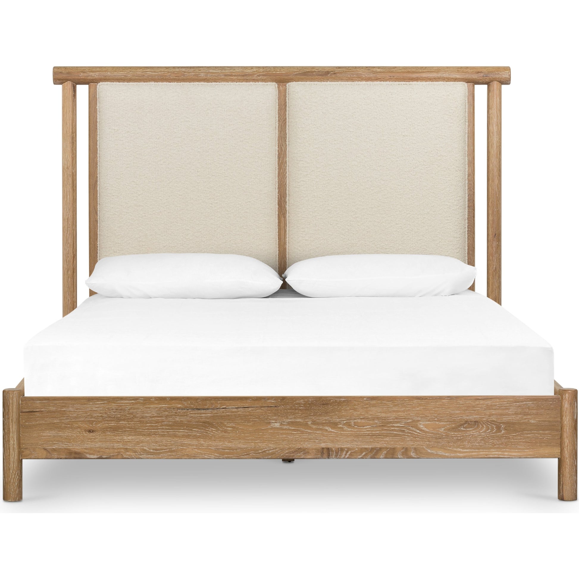 Montana Bed by Four Hands in altro snow, whitewashed oak. Made from 95% polyester, 5% acrylic, solid oak in a cottage & farmhouse style.