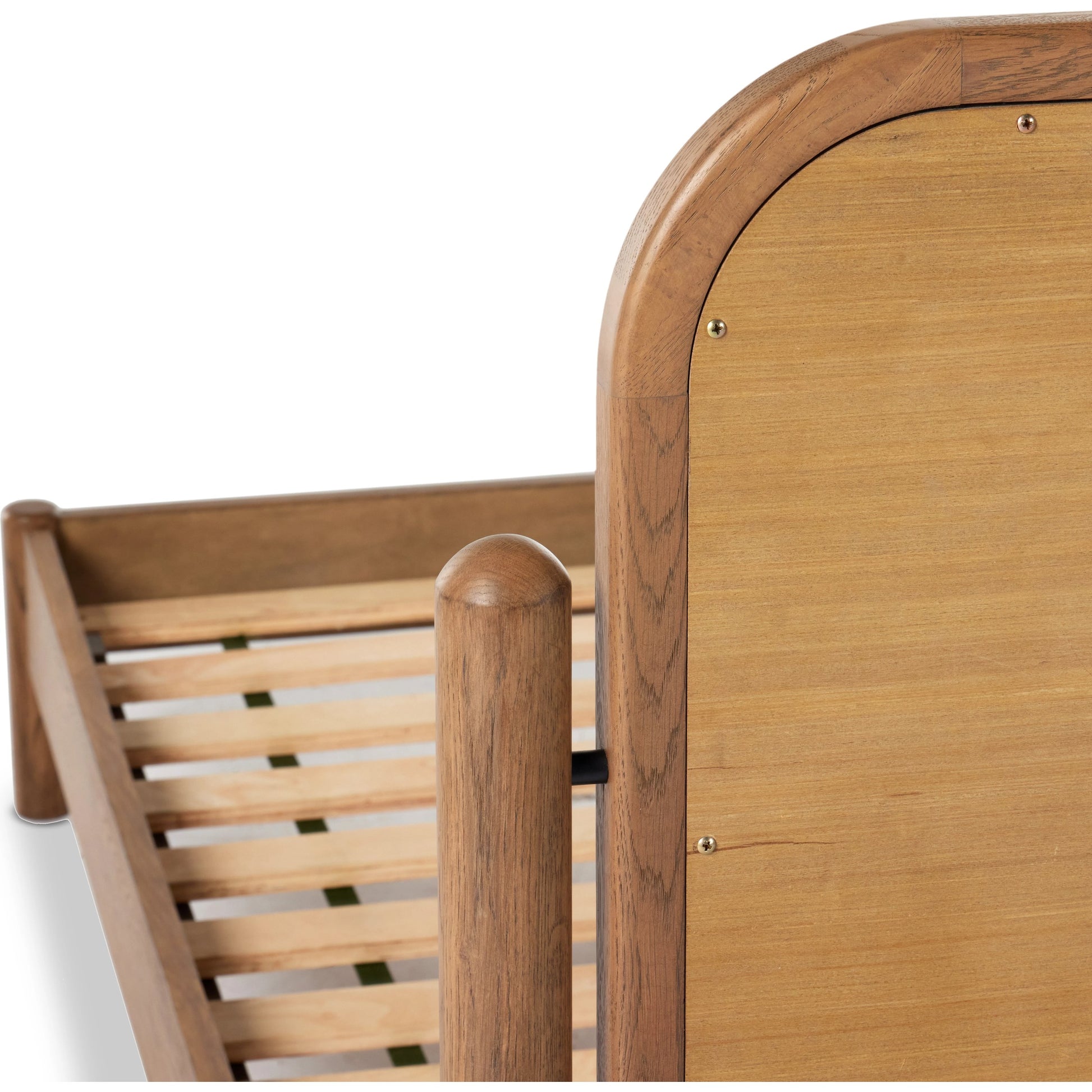 Caroline Bed by Four Hands in kerbey ivory. Made from 96% polyester, 4% acrylic, solid oak in a rustic style.