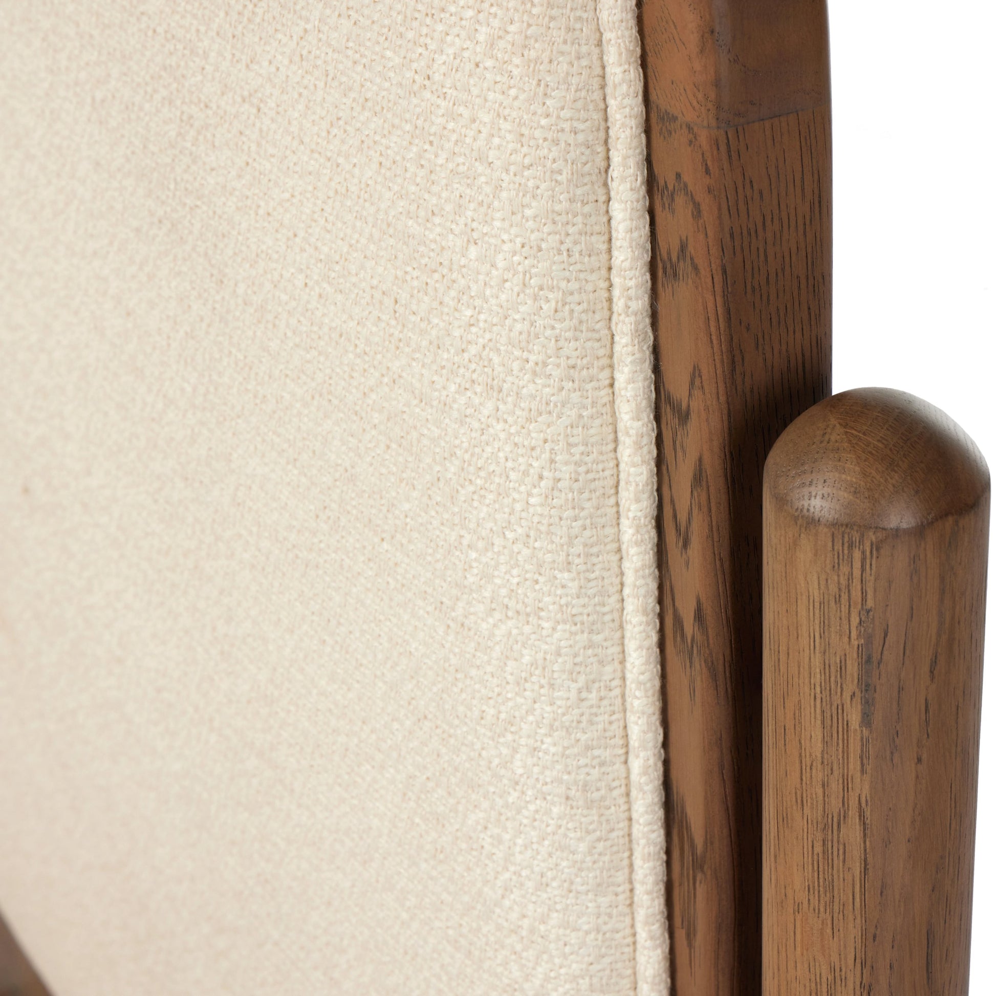Caroline Bed by Four Hands in kerbey ivory. Made from 96% polyester, 4% acrylic, solid oak in a rustic style.