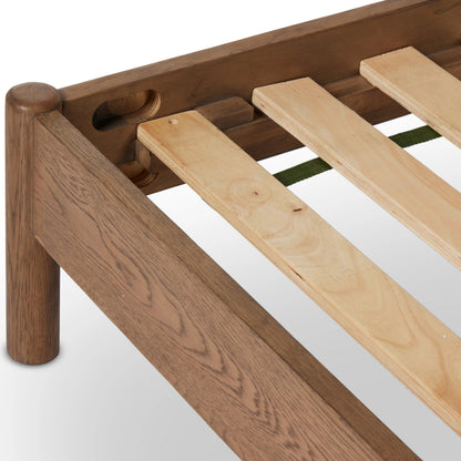 Caroline Bed by Four Hands in kerbey ivory. Made from 96% polyester, 4% acrylic, solid oak in a rustic style.