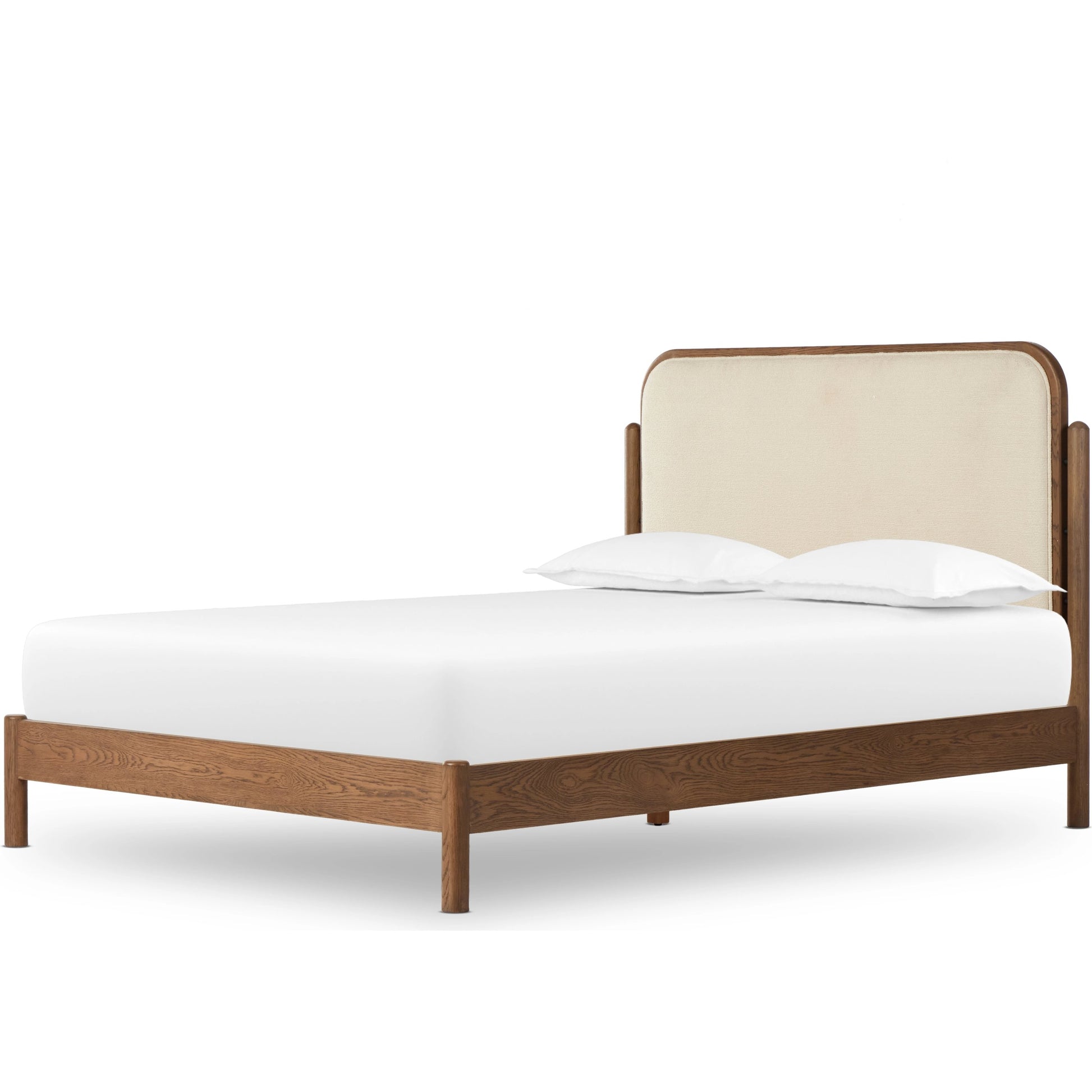 Caroline Bed by Four Hands in kerbey ivory. Made from 96% polyester, 4% acrylic, solid oak in a rustic style.