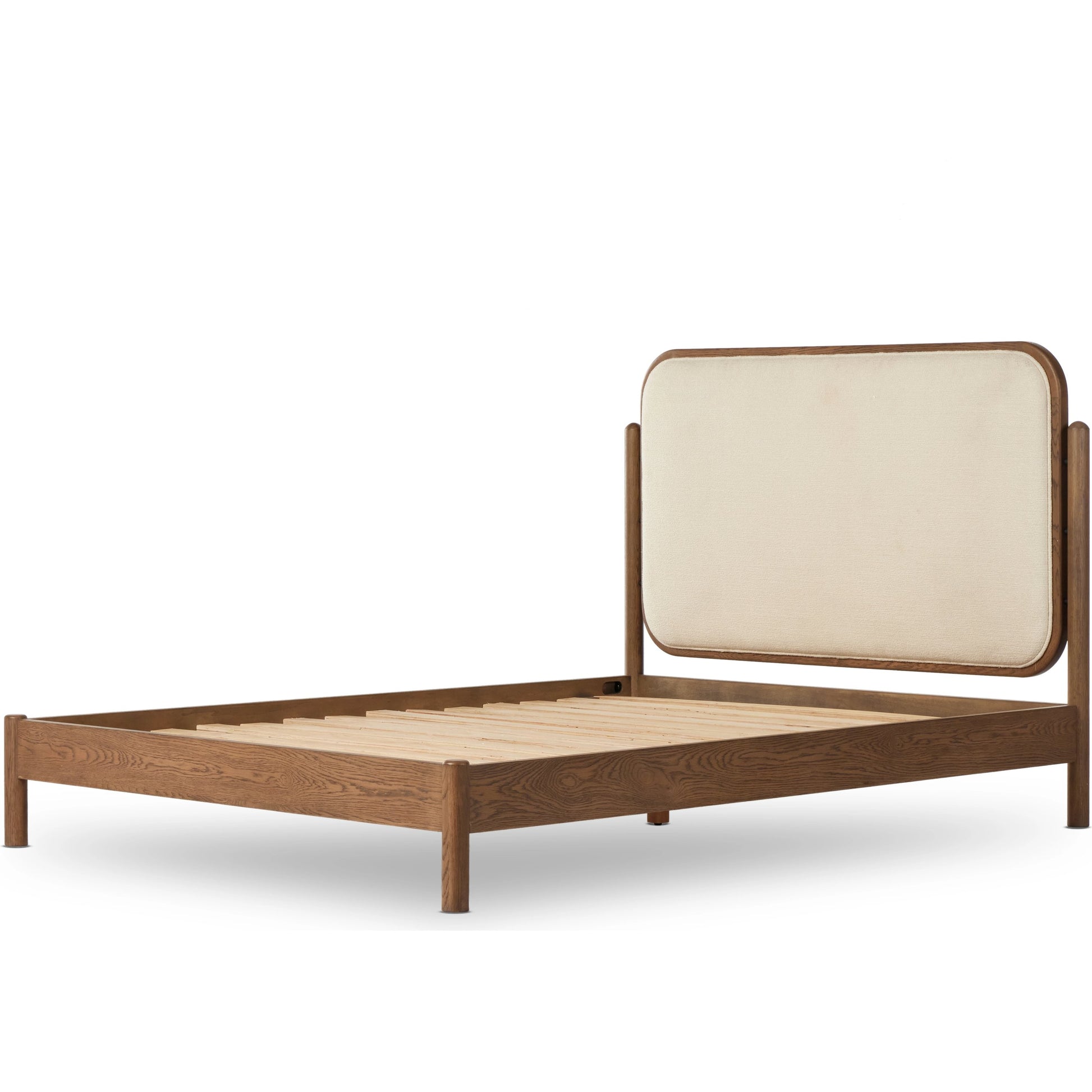 Caroline Bed by Four Hands in kerbey ivory. Made from 96% polyester, 4% acrylic, solid oak in a rustic style.