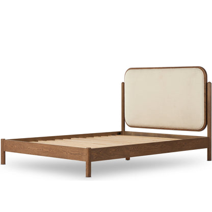 Caroline Bed by Four Hands in kerbey ivory. Made from 96% polyester, 4% acrylic, solid oak in a rustic style.