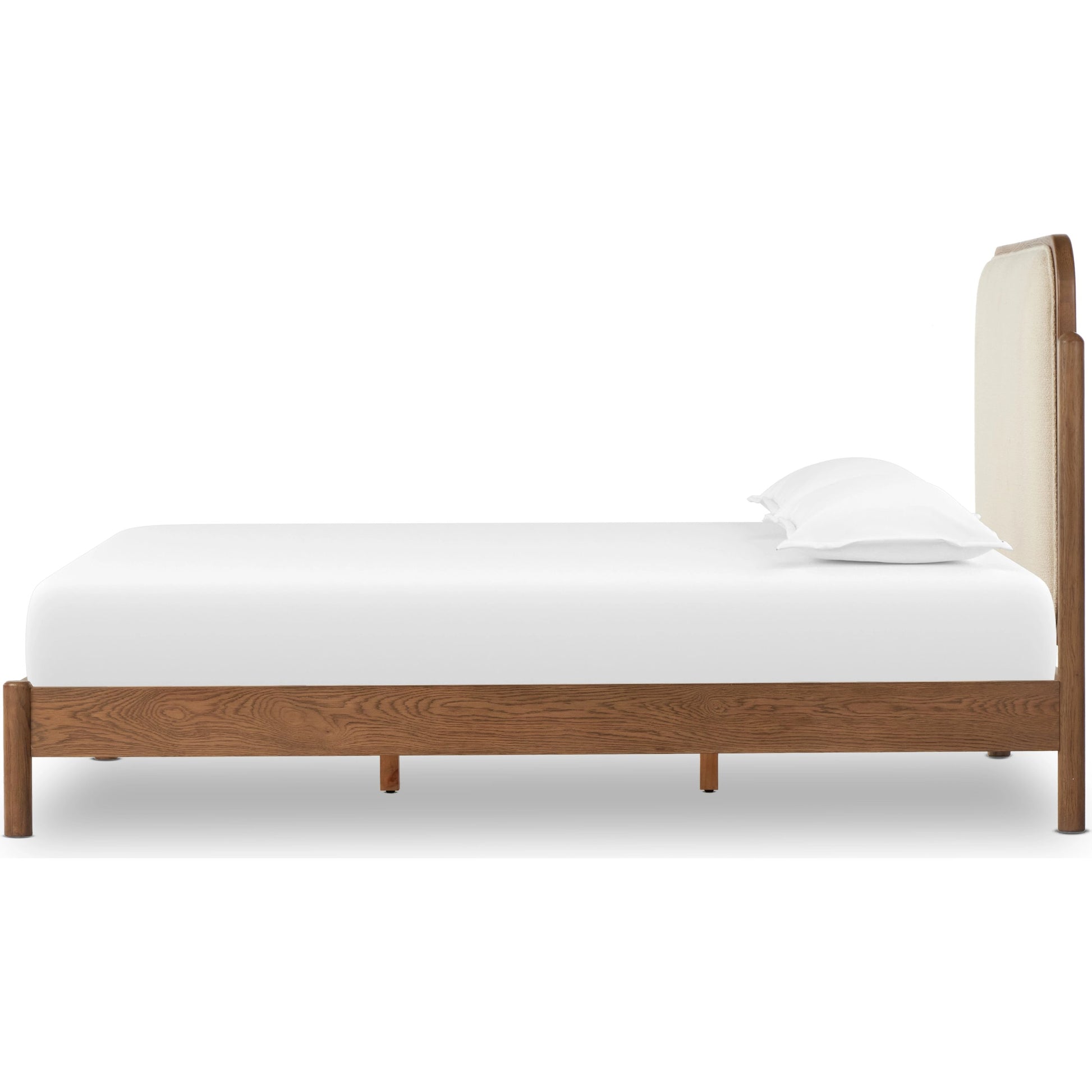 Caroline Bed by Four Hands in kerbey ivory. Made from 96% polyester, 4% acrylic, solid oak in a rustic style.