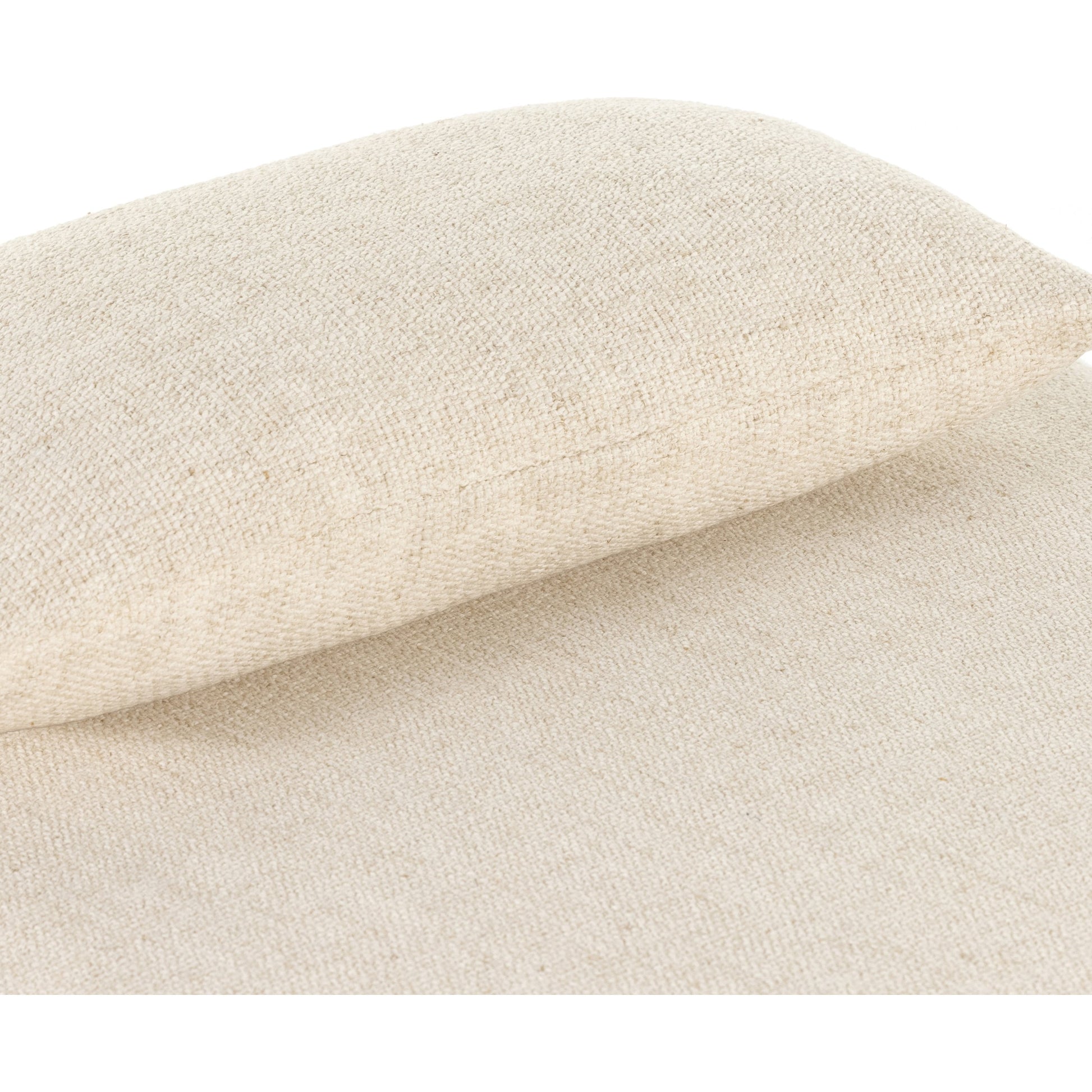 Jakobi Chaise by Four Hands in thames cream, honey parawood. Made from 66% polyester, 19% acrylic, 15% flax, linen, rubberwood veneer, engineered hardwood in a modern style.
