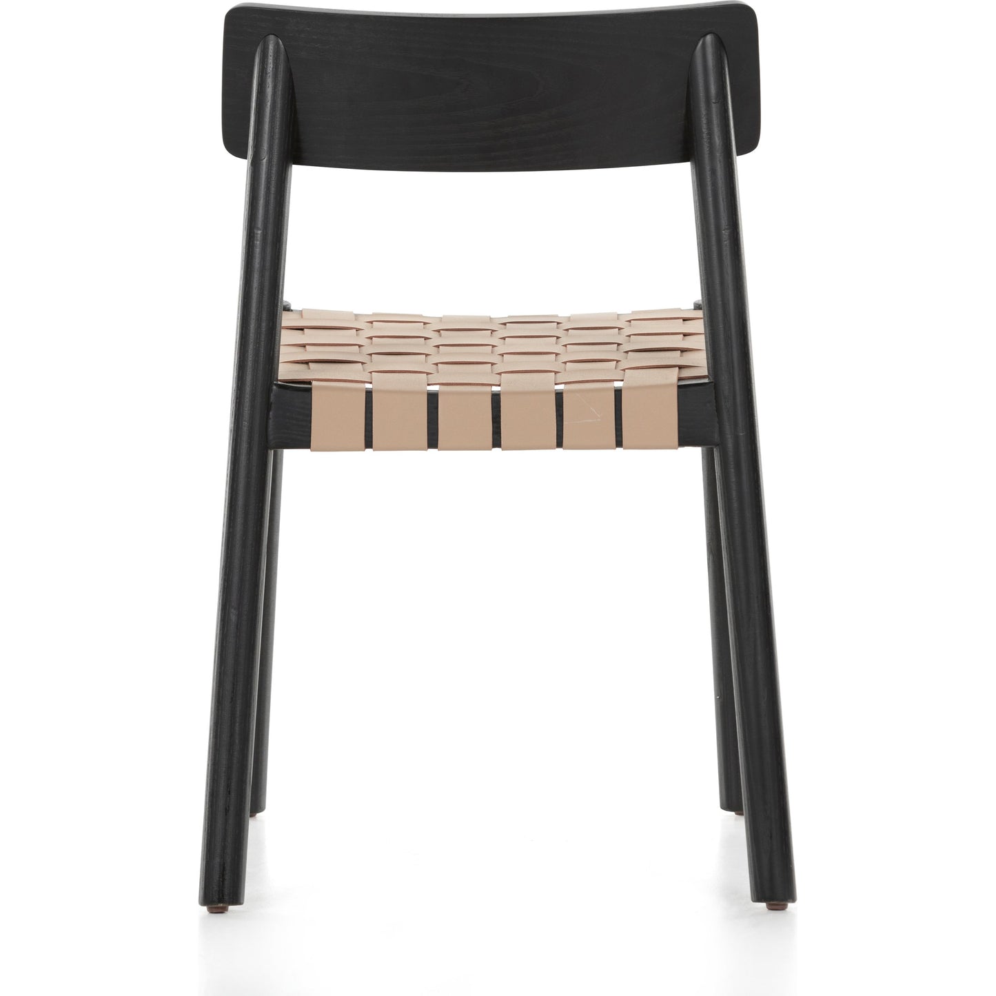 005 SI-1797666 | Additional Silo | Heisler Dining Chair by Four Hands in almond leather and black. Made from solid ash, 70% split leather, 30% polyvinyl chloride (pvc), ash veneer in a modern style.