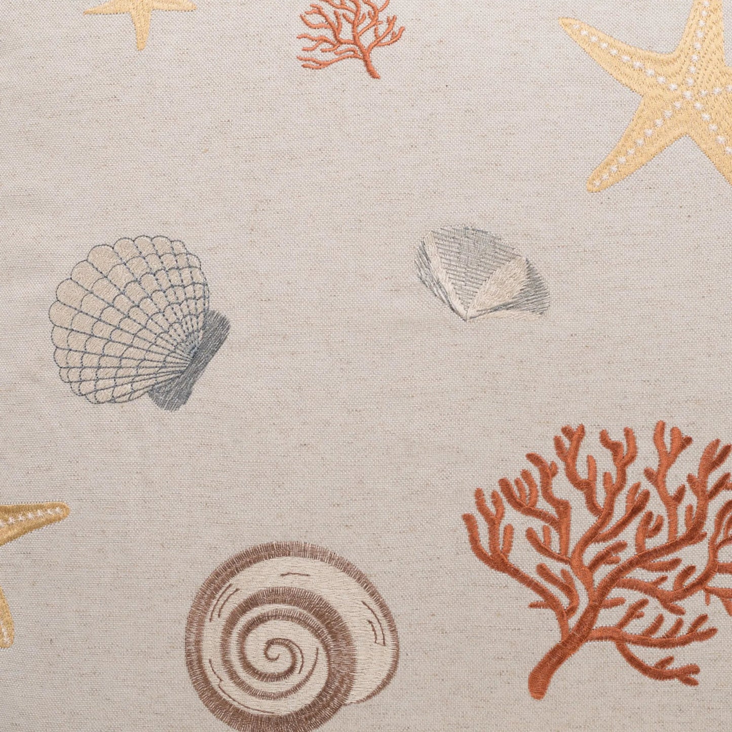 003 SI-2380564 | Closeup | Beachcomber Pillow by DV Kap Home in natural. Made from 34% viscose, 27% polyester, 27% linen, 12% rayon in a coastal style.