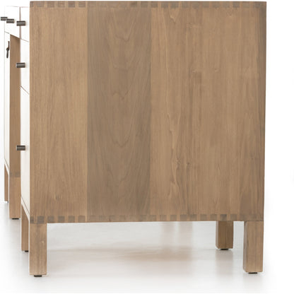 Isador Executive Desk by Four Hands. Made from solid poplar, top grain leather in a modern style.