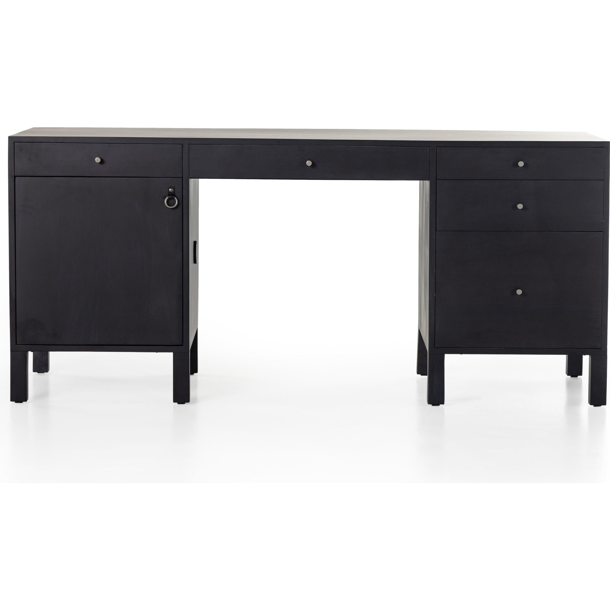 Isador Executive Desk by Four Hands. Made from solid poplar, top grain leather in a modern style.