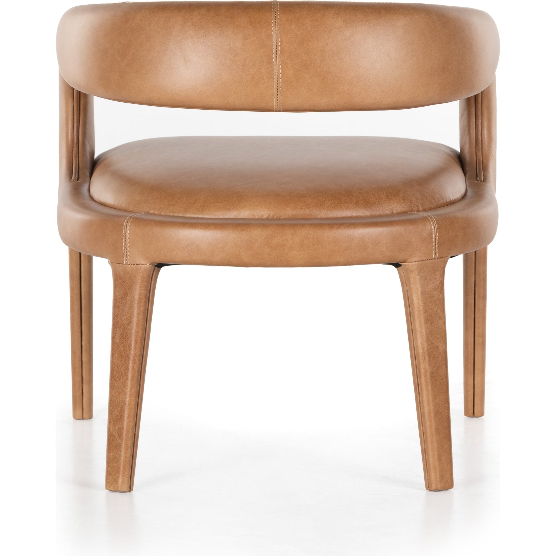 Hawkins Chair by Four Hands in sonoma butterscotch. Made from top grain leather, poplar plywood, 100% polyester in a modern style.