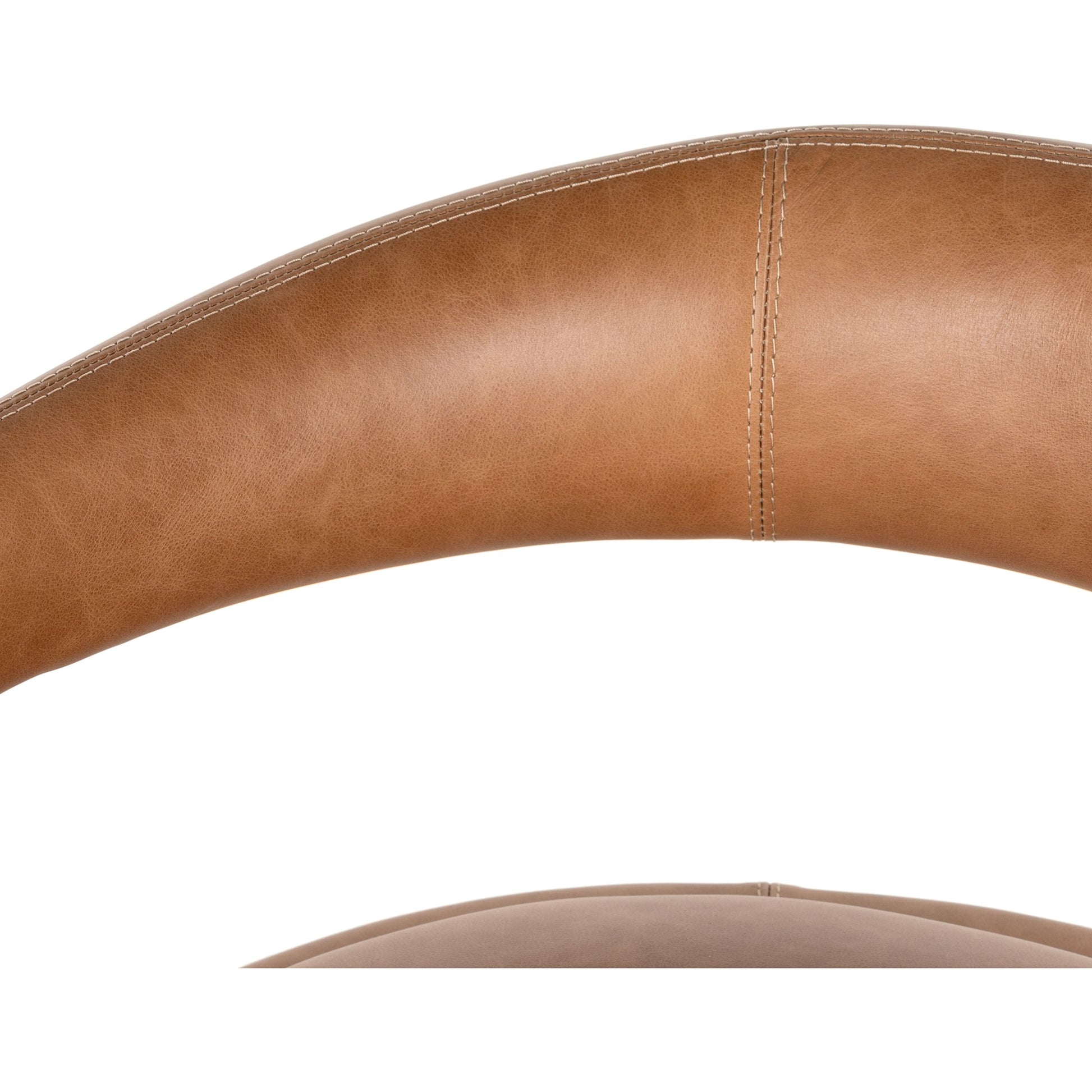 Hawkins Chair by Four Hands in sonoma butterscotch. Made from top grain leather, poplar plywood, 100% polyester in a modern style.