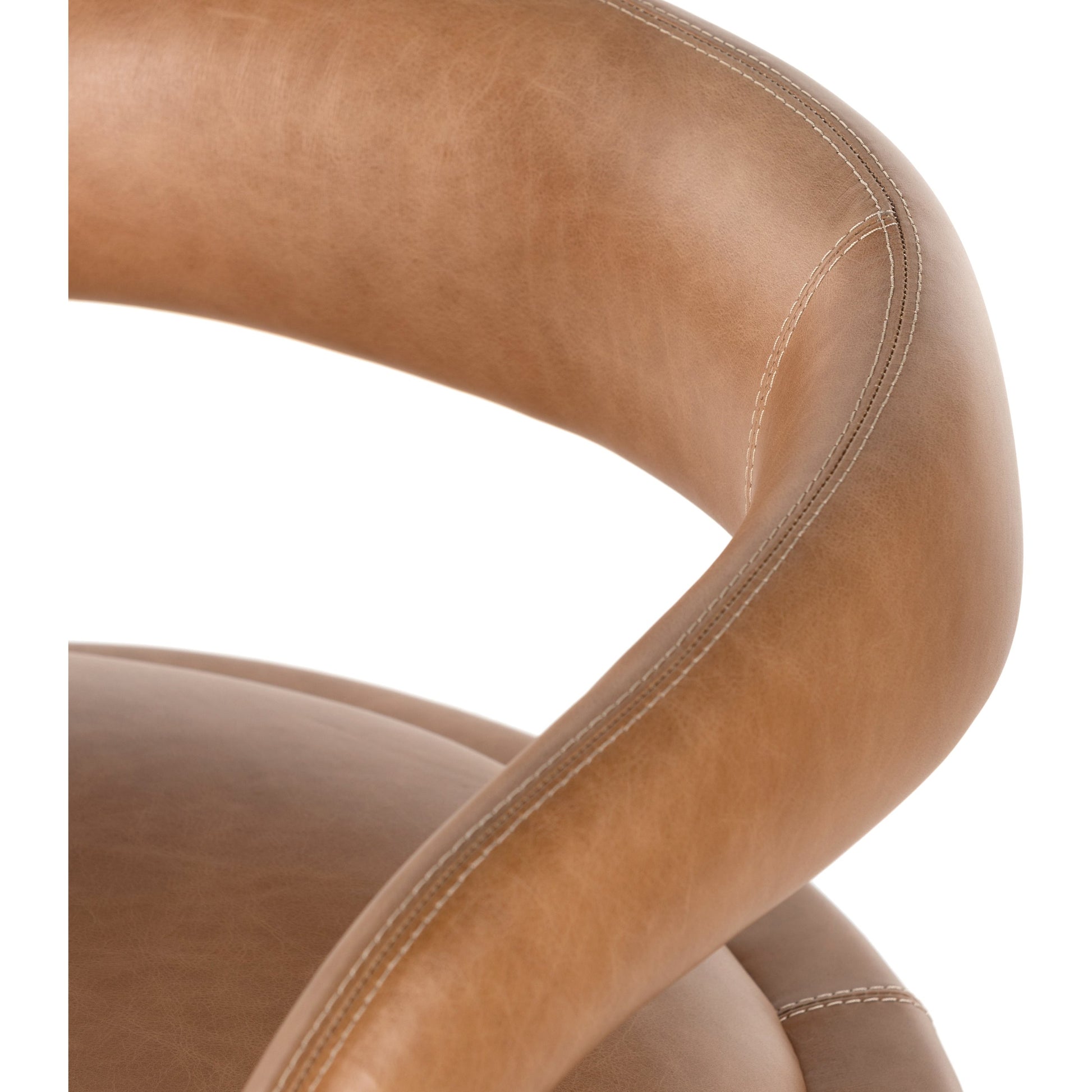 Hawkins Chair by Four Hands in sonoma butterscotch. Made from top grain leather, poplar plywood, 100% polyester in a modern style.