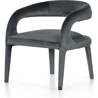 Hawkins Chair by Four Hands in sonoma butterscotch. Made from top grain leather, poplar plywood, 100% polyester in a modern style.